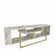 TV-taso, Huonekalut, Valkoinen Kulta, 100% Melamiinipinnoitettu Lastulevy, 18mm, 120x35,2x40,2cm, 1 Paketti - TV-tasot - 8683743121823 - 6
