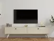 TV-taso Travertiini 160 cm - 100% Melamiinipinnoitettu Lastulevy, Useita Hyllyjä, Lisäsäilytystilaa, Muovijalat - TV-tasot - 8684283021413 - 3