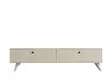 TV-taso Travertiini 160 cm - 100% Melamiinipinnoitettu Lastulevy, Useita Hyllyjä, Lisäsäilytystilaa, Muovijalat - TV-tasot - 8684283021413 - 5