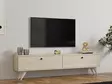 TV-taso Travertiini 160 cm - 100% Melamiinipinnoitettu Lastulevy, Useita Hyllyjä, Lisäsäilytystilaa, Muovijalat - TV-tasot - 8684283021413 - 2