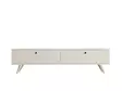 TV-taso, valkoinen, 100% melamiinipinnoitettu lastulevy, 18mm, 160x40x25cm, useita hyllyjä, lisäsäilytystilaa - TV-tasot - 8681875449563 - 6