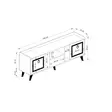TV-taso, Valkoinen Kulta, 100% Melamiinipinnoitettu Lastulevy, 18mm, 150x55x35cm, Rautajalat, Yksi Paketti - TV-tasot - 8683743827503 - 5