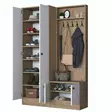 Tyylikäs ja Kestävä Eteisen Hall Stand - Skandinaavinen Muotoilu, Runsaasti Säilytystilaa, Pähkinä Valkoinen, 119,6x182,8x37,5 cm - Eteiskaapit - 8683743323593 - 12