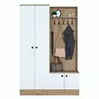 Tyylikäs ja Kestävä Eteisen Hall Stand - Skandinaavinen Muotoilu, Runsaasti Säilytystilaa, Pähkinä Valkoinen, 119,6x182,8x37,5 cm - Eteiskaapit - 8683743323593 - 9