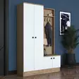 Tyylikäs ja Kestävä Eteisen Hall Stand - Skandinaavinen Muotoilu, Runsaasti Säilytystilaa, Pähkinä Valkoinen, 119,6x182,8x37,5 cm - Eteiskaapit - 8683743323593 - 4