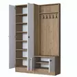 Tyylikäs ja Kestävä Eteisen Hall Stand - Skandinaavinen Muotoilu, Runsaasti Säilytystilaa, Pähkinä Valkoinen, 119,6x182,8x37,5 cm - Eteiskaapit - 8683743323593 - 10