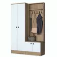 Tyylikäs ja Kestävä Eteisen Hall Stand - Skandinaavinen Muotoilu, Runsaasti Säilytystilaa, Pähkinä Valkoinen, 119,6x182,8x37,5 cm - Eteiskaapit - 8683743323593 - 1