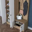 Tyylikäs ja Kestävä Eteisen Hall Stand - Skandinaavinen Muotoilu, Runsaasti Säilytystilaa, Pähkinä Valkoinen, 119,6x182,8x37,5 cm - Eteiskaapit - 8683743323593 - 8