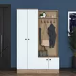 Tyylikäs ja Kestävä Eteisen Hall Stand - Skandinaavinen Muotoilu, Runsaasti Säilytystilaa, Pähkinä Valkoinen, 119,6x182,8x37,5 cm - Eteiskaapit - 8683743323593 - 2