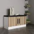 Tyylikäs ja Kestävä Hall Standi - 100% Melamiinipinnoitettu Lastulevy, Pähkinänvärinen, 90x50x35 cm, Helppo Kokoaminen - Eteiskaapit - 8683742757573 - 2