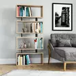 Tyylikäs ja Toiminnallinen Kirjahylly - Tammi Antrasiitti, 100% Melamiinipinnoitettu, 72,5x25x161 cm, Useita Hyllyjä - Kirjahyllyt - 8683742033233 - 2