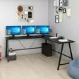Tyylikäs ja Toimiva Musta Opiskelupöytä - 100% Melamiinipinnoitettu Lastulevy, 180x76x60 cm, Yksi Paketti - Työpöydät - 8684282258643 - 3