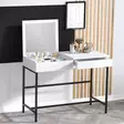 Tyylikäs Meikkipöytä - Valkoinen/Musta, 100% Melamiinipinnoitettu, 100x74x50 cm, Kestävä ja Tilava - Meikkipöydät - 8683743536993 - 3