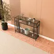 Tyylikäs musta fume-senkki: 100% karkaistu savulasi, metallirunko, 100x30x78 cm, moderni ja kestävä säilytysratkaisu - Lipastot ja senkit - 8684283206803 - 3