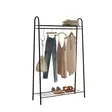Tyylikäs musta metallinen vaateripustin - Leveys 144,5 cm, Korkeus 89 cm, Syvyys 32,5 cm - Helppo koota - Naulakot - 8684282608363 - 1