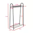 Tyylikäs musta metallinen vaateripustin - Leveys 144,5 cm, Korkeus 89 cm, Syvyys 32,5 cm - Helppo koota - Naulakot - 8684282608363 - 9