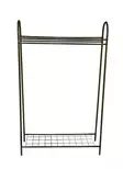 Tyylikäs musta metallinen vaateripustin - Leveys 144,5 cm, Korkeus 89 cm, Syvyys 32,5 cm - Helppo koota - Naulakot - 8684282608363 - 4