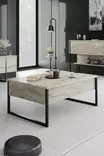 Tyylikäs Olohuoneen Kalustesetti - Travertine Musta - 100% Melamiinipinnoitettu - TV-taso, sohvapöytä, Lipasto - Huonekalut - 8684282970453 - 7