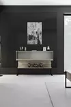 Tyylikäs Olohuoneen Kalustesetti - Travertine Musta - 100% Melamiinipinnoitettu - TV-taso, sohvapöytä, Lipasto - Huonekalut - 8684282970453 - 6