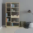 Tyylikäs Tammi Kirjahylly - 100% Melamiinipinnoitettu Lastulevy, 18 mm Paksuus, 80,4 cm Leveys, 188,6 cm Korkeus - Kirjahyllyt - 8682870101333 - 2