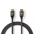 Ultra High Speed HDMI -kaapeli | HDMI liitin | HDMI liitin | 8K@60Hz | 48 Gbps | 1.00 m | Pyöreä | 6.3 mm | Gun Metal Harmaa | Laatikko kannella ja ikkunalla - HDMI-kaapelit - 5412810318933 - 30