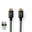 Ultra High Speed HDMI -kaapeli | HDMI liitin | HDMI liitin | 8K@60Hz | 48 Gbps | 1.00 m | Pyöreä | 6.3 mm | Gun Metal Harmaa | Laatikko kannella ja ikkunalla - HDMI-kaapelit - 5412810318933 - 1