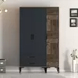 Vaatekaappi, Pähkinä Antrasiitti, 100% Melamiinipinnoitettu Lastulevy, 18mm, 120x47,5x201,4cm, 4 Pakettia - Vaatekaapit - 8684282089223 - 3