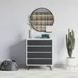 Valkoinen Antrasiitti Lipasto - 4 Vetolaatikkoa, Useita Hyllyjä, 100% Melamiinipinnoitettu, 70x86x40 cm, Kiinnitettävä Seinäkiinnitys - Lipastot ja senkit - 8683743190263 - 2