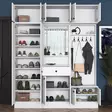 Valkoinen Hall Stand - Tyylikäs ja Toimiva Säilytysratkaisu - 179,6x226,4x37,5 cm - 100% Melamiinipinnoitettu E1 Laatu - Eteiskaapit - 8683743764563 - 5