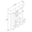 Valkoinen Hall Stand - Tyylikäs ja Toimiva Säilytysratkaisu - 179,6x226,4x37,5 cm - 100% Melamiinipinnoitettu E1 Laatu - Eteiskaapit - 8683743764563 - 9