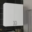 Valkoinen Kylpyhuonekaappi - 100% Melamiinipinnoitettu Lastulevy, 70x80x27,1 cm, Useita Hyllyjä, Seinään Kiinnitettävä - Kylpyhuonekalusteet - 8681181596593 - 2