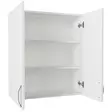 Valkoinen Kylpyhuonekaappi - 100% Melamiinipinnoitettu Lastulevy, 70x80x27,1 cm, Useita Hyllyjä, Seinään Kiinnitettävä - Kylpyhuonekalusteet - 8681181596593 - 4