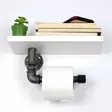 Valkoinen MDF WC-paperiteline - Tyylikäs ja Kestävä, Helppo Asentaa, 30x12x23 cm, Seinään Kiinnitettävä - Kylpyhuonetarvikkeet - 8682870776883 - 5