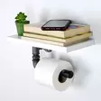 Valkoinen MDF WC-paperiteline - Tyylikäs ja Kestävä, Helppo Asentaa, 30x12x23 cm, Seinään Kiinnitettävä - Kylpyhuonetarvikkeet - 8682870776883 - 3