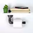 Valkoinen MDF WC-paperiteline - Tyylikäs ja Kestävä, Helppo Asentaa, 30x12x23 cm, Seinään Kiinnitettävä - Kylpyhuonetarvikkeet - 8682870776883 - 2