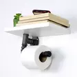 Valkoinen MDF WC-paperiteline - Tyylikäs ja Kestävä, Helppo Asentaa, 30x12x23 cm, Seinään Kiinnitettävä - Kylpyhuonetarvikkeet - 8682870776883 - 4