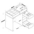 Valkoinen Meikkipöytä - 100% Melamiinipinnoitettu Lastulevy, 18 mm, 90x79,8x44,5 cm, 2 Pakettia, Tyylikäs ja Kestävä - Meikkipöydät - 8683742031673 - 9