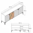Valkoinen Teollinen Konsoli - 100% Melamiinipinnoitettu Lastulevy, 180x78x35 cm, Metallijalat ja -kahva, 3 Pakettia - Lipastot ja senkit - 8683342719223 - 7