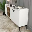 Valkoinen Teollinen Konsoli - 100% Melamiinipinnoitettu Lastulevy, 180x78x35 cm, Metallijalat ja -kahva, 3 Pakettia - Lipastot ja senkit - 8683342719223 - 5