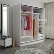 Valkoinen Vaatekaappi 180x190x52 cm - 100% Melamiinipinnoitettu Lastulevy, Useita Hyllyjä, 18 mm Paksuus - Vaatekaapit - 8683742562153 - 5