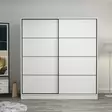 Valkoinen Vaatekaappi 180x190x52 cm - 100% Melamiinipinnoitettu Lastulevy, Useita Hyllyjä, 18 mm Paksuus - Vaatekaapit - 8683742562153 - 2