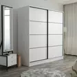Valkoinen Vaatekaappi 180x190x52 cm - 100% Melamiinipinnoitettu Lastulevy, Useita Hyllyjä, 18 mm Paksuus - Vaatekaapit - 8683742562153 - 4