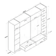 Valkoinen Vaatekaappi 243x181x47,6 cm - 100% Melamiinipinnoitettu E1 Laatu Lastulevy, Useita Hyllyjä, Kiinnitettävä Seinäkiinnitys - Vaatekaapit - 8683743764693 - 1