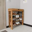 Walnut-kenkäkaappi: Tyylikäs ja kestävä säilytysratkaisu, 100% melamiinipinnoitettu lastulevy, 80x90x30 cm, useita hyllyjä - Kenkäkaapit - 8684283421053 - 3