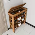 Walnut-kenkäkaappi: Tyylikäs ja kestävä säilytysratkaisu, 100% melamiinipinnoitettu lastulevy, 80x90x30 cm, useita hyllyjä - Kenkäkaapit - 8684283421053 - 4