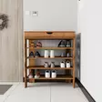Walnut-kenkäkaappi: Tyylikäs ja kestävä säilytysratkaisu, 100% melamiinipinnoitettu lastulevy, 80x90x30 cm, useita hyllyjä - Kenkäkaapit - 8684283421053 - 2