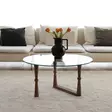 Walnut-sävyinen 100% Pyökkipuu Sohvapöytä, Karkaistu Lasi, 80x41x80 cm, Valmiiksi Koottu, 2 Pakettia - Sohvat - 8682870558533 - 3