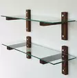 Walnut-seinähylly 100% karkaistua lasia, 8 mm, 100% mäntyä, 85x25x25 cm, 2 kpl, helppo kiinnitys, moderni tyyli - Seinähyllyt - 8681875707953 - 9