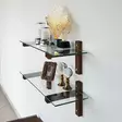Walnut-seinähylly 100% karkaistua lasia, 8 mm, 100% mäntyä, 85x25x25 cm, 2 kpl, helppo kiinnitys, moderni tyyli - Seinähyllyt - 8681875707953 - 6