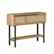 Walnut Oak -sivupöytä, 100% melamiinipinnoitettu, 18mm, 100x76x29,5cm, peili 60x60x1,8cm, metallijalat, 2 pakettia - Sivu- ja apupöydät - 8684282369523 - 6